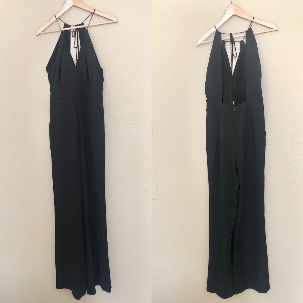 maria vazquez open back wide leg jumpsuit